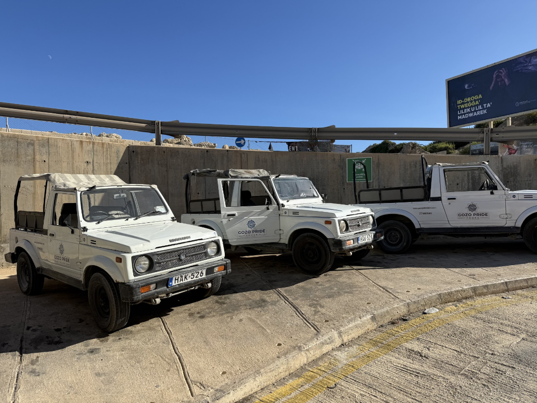Gozo Pride jeeps ready for the Jeep Safari